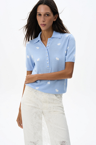 Поло с анималистичным принтом