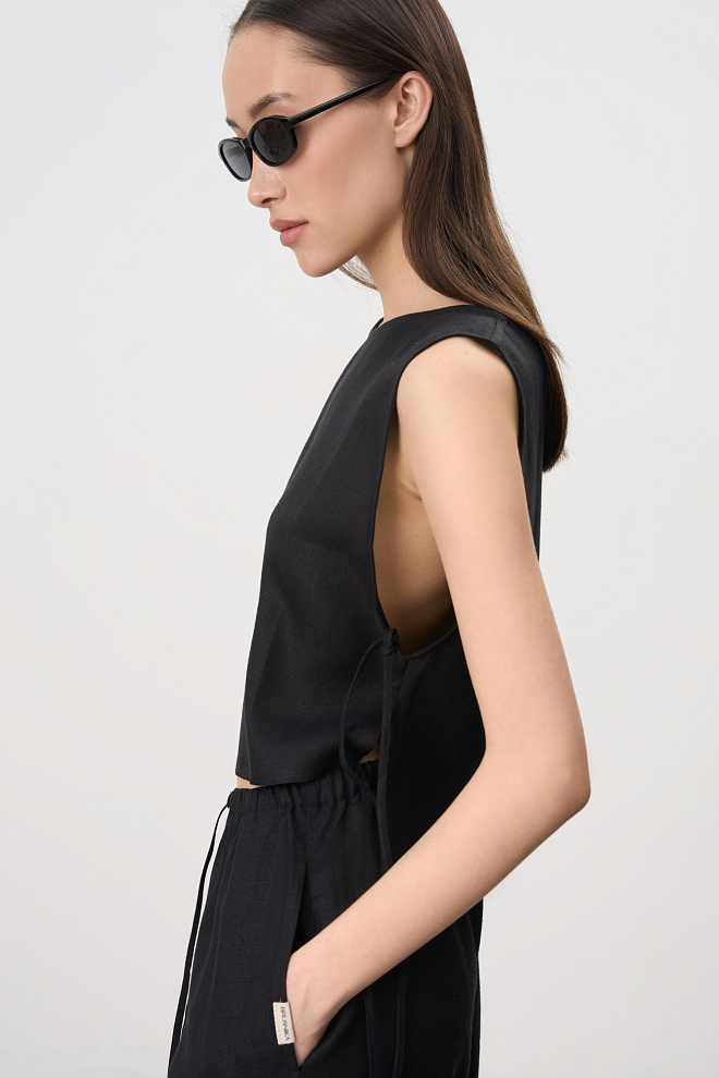 Топ на завязках из 100% льна