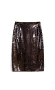 Юбка длины миди, декорированная пайетками. Застежка на молнию сзади. Изделие на подкладке.