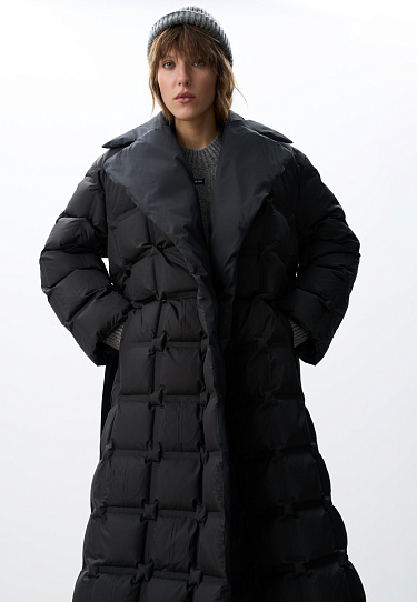 Двустороннее пальто с брендированным тиснением