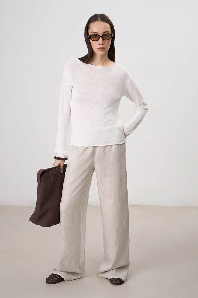 Трикотажный джемпер из 100% льна