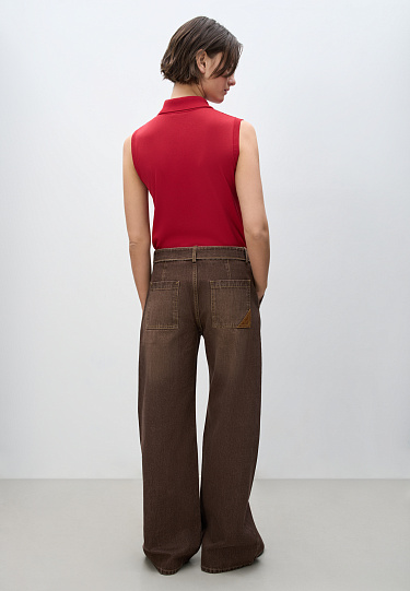 Топ с воротником-поло