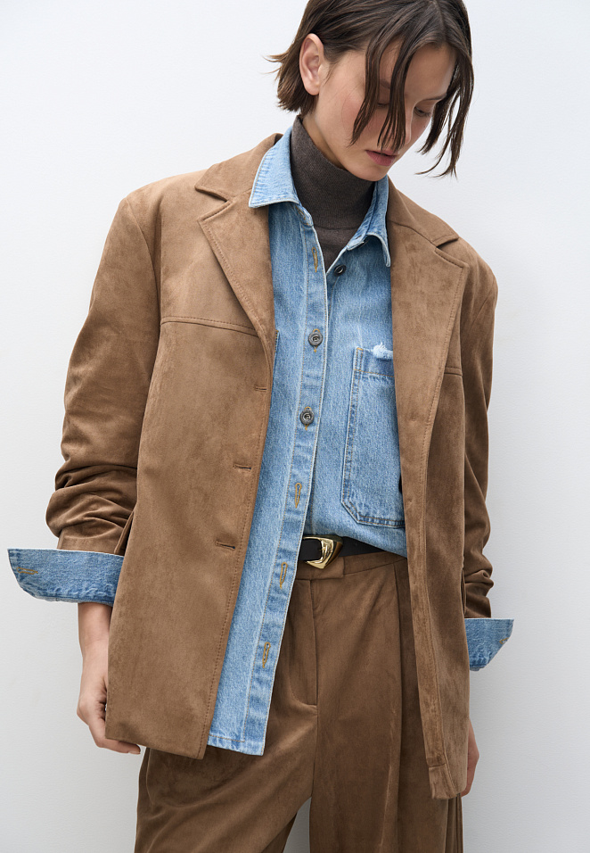 Жакет с отделкой под замшу