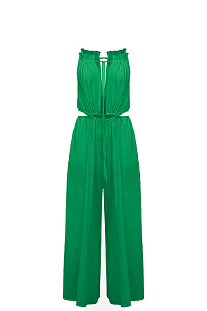 зеленый Комбинезон из 100% хлопка, на лямках. Майка и брюки связаны кулиской.