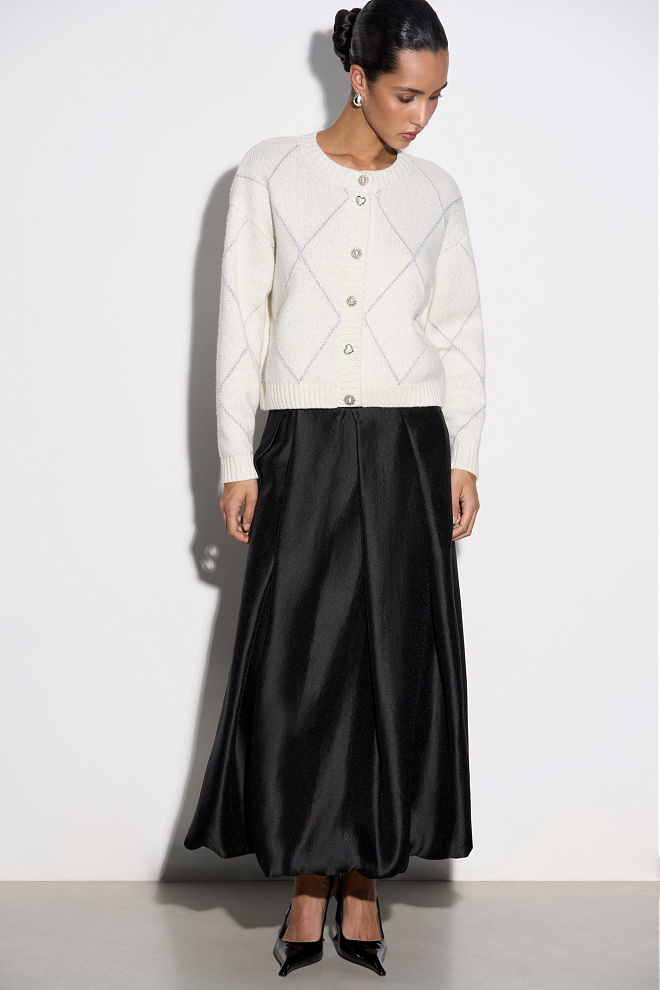 Кардиган из шерсти и кашемира с узором аргайл