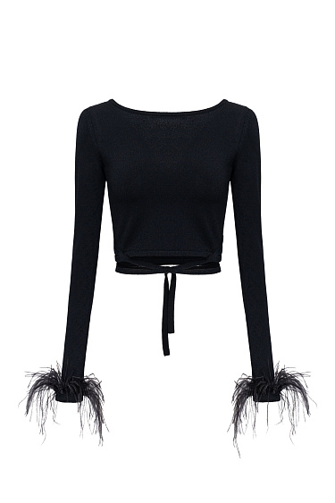 Топ с перьями
