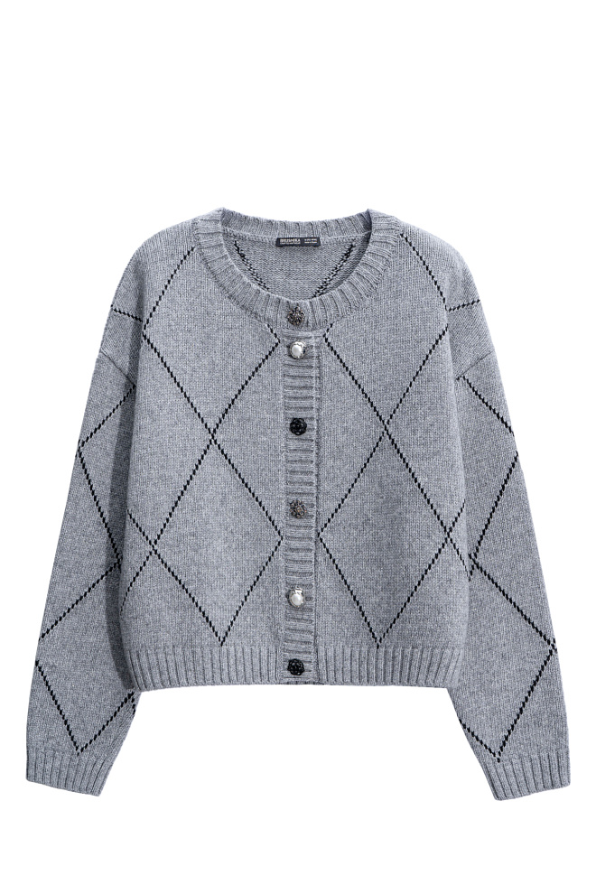 Кардиган из шерсти и кашемира с узором аргайл