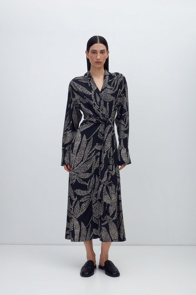 Принтованное платье-рубашка