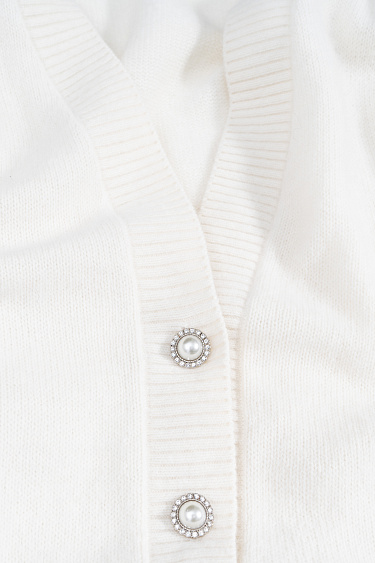 Удлиненный кардиган из пуха лисы 