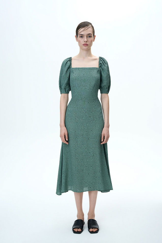 Платье миди с принтом