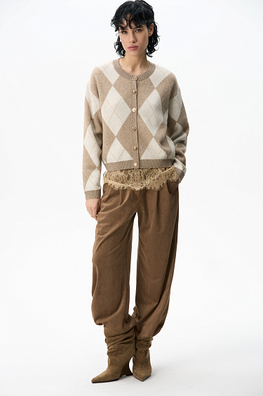 Кардиган из кашемира с узором аргайл