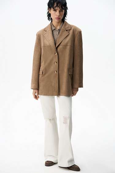 Жакет с отделкой под замшу