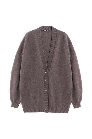 Удлиненный кардиган из пуха лисы 