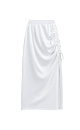 Юбка длины макси из вискозы. Модель приталенного силуэта с широким эластичным поясом на резинке, асимметричной драпировкой и кулиской.