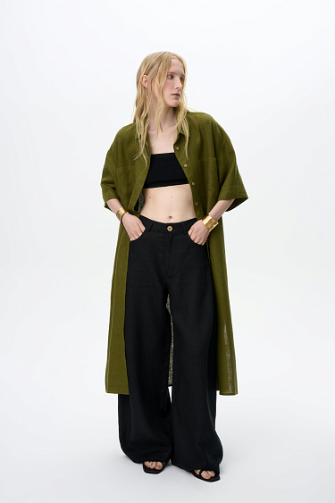 Платье-рубашка из 100% льна