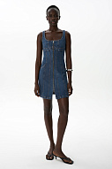 Джинсовое платье мини с декоративными швами, 36/42