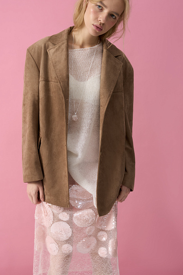 Жакет с отделкой под замшу