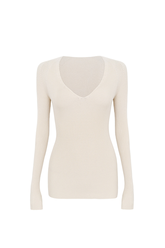 Лонгслив с V-образным вырезом