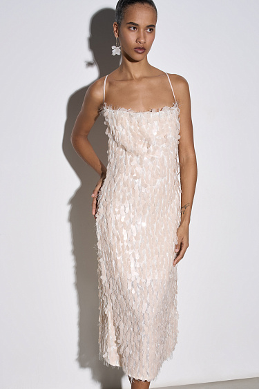 Платье миди с пайетками 