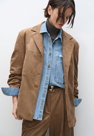 Жакет с отделкой под замшу