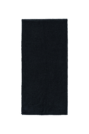 черный Широкий палантин из шерсти и мохера. Края изделия выполнены в рубчик.