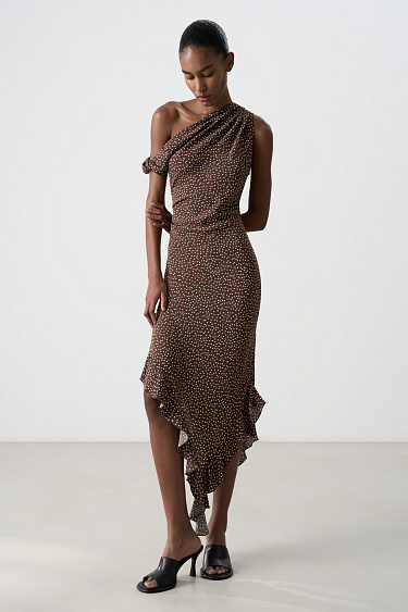 Платье в горошек из 100% креповой вискозы