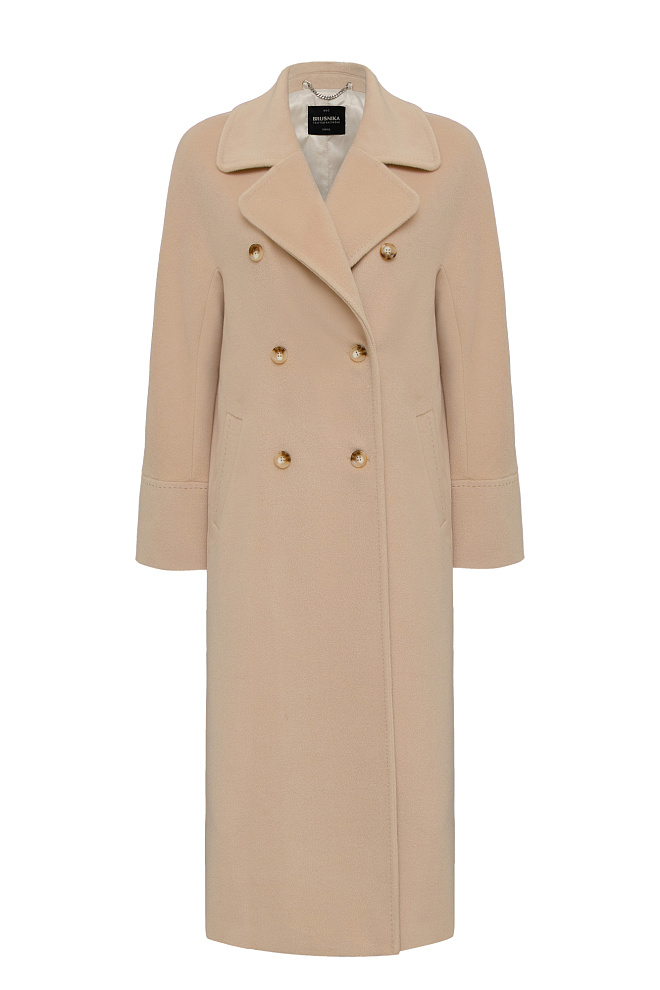 Пальто двубортное из шерсти 