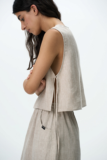 Топ на завязках из 100% льна