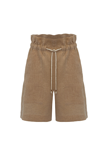 Шорты из 100% льна на кулиске