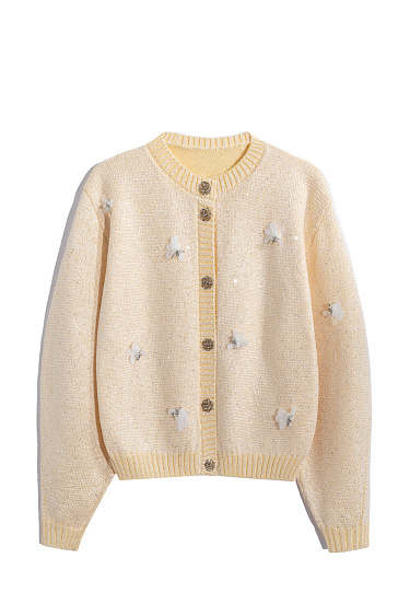 Кардиган из хлопка с пайетками