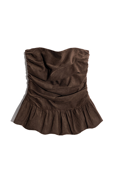 Корсет с баской под замшу