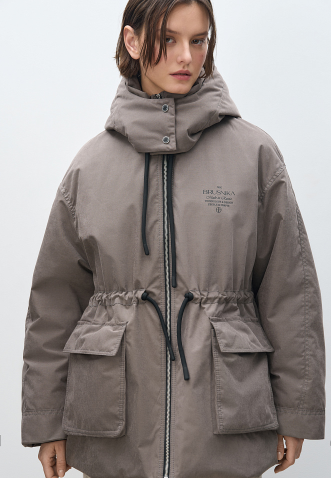 Парка на синтепоне с дополнительным воротником