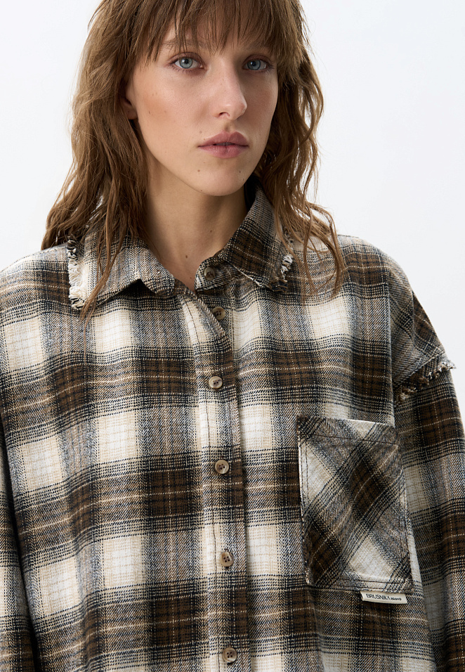 Рубашка в клетку из 100% хлопка