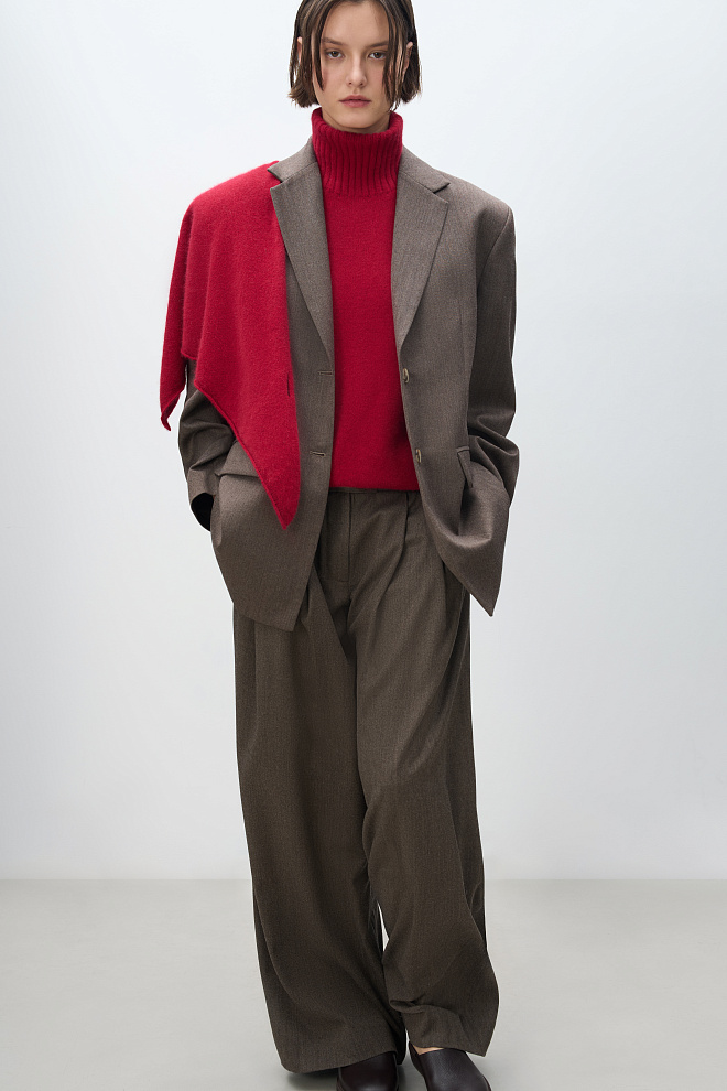 Брюки палаццо из фланели 