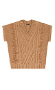 Трикотажный жилет из шерсти альпака с бахромой и V-образным вырезом.