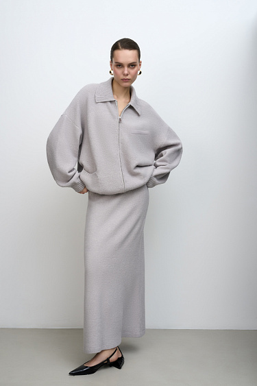 Трикотажная юбка макси из шерсти