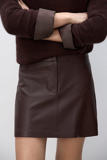 Юбка мини из экокожи