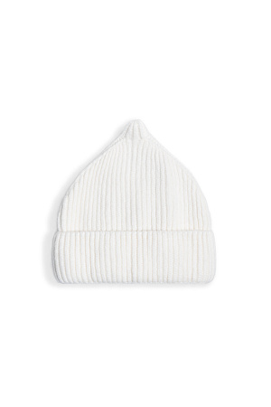 белый Трикотажная шапка из шерсти мериноса экстрафайн. Модель с отворотом.