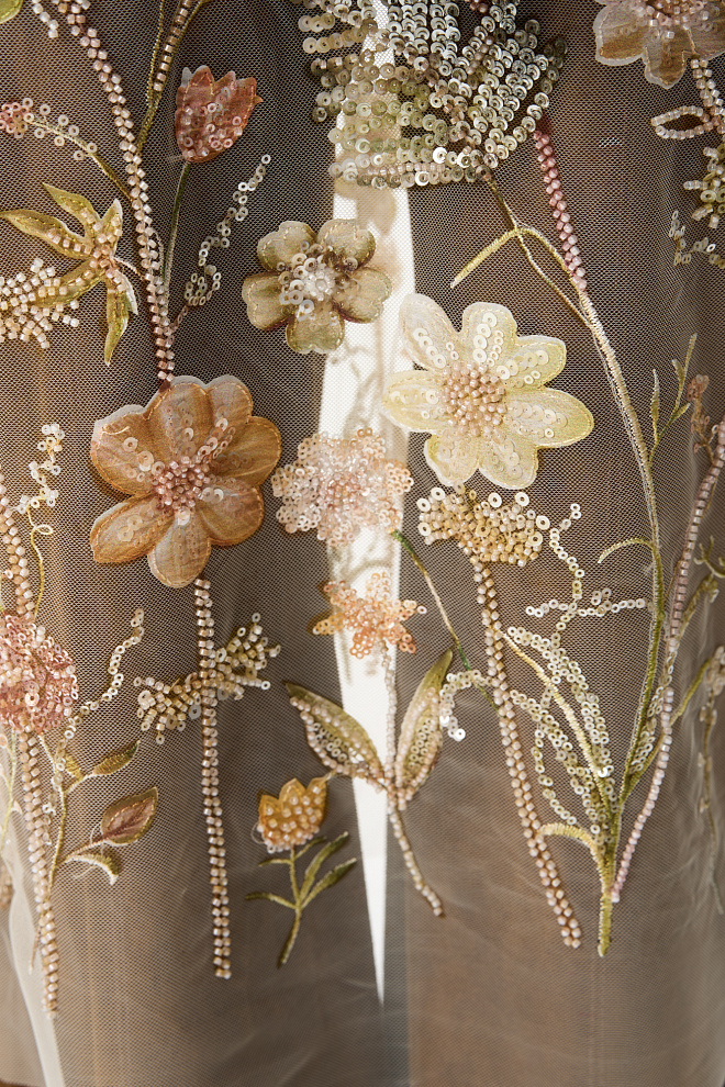 Прозрачная юбка с вышивкой