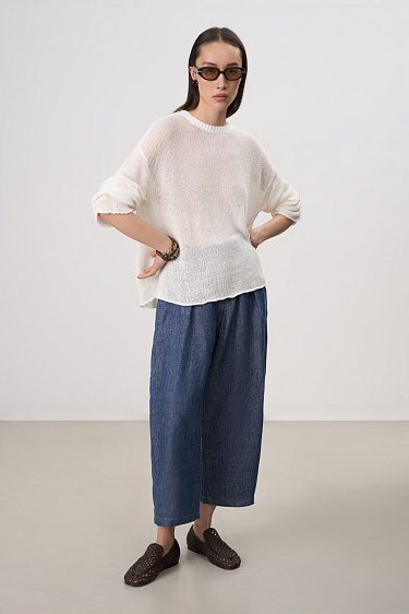 Полупрозрачный джемпер из 100% льна