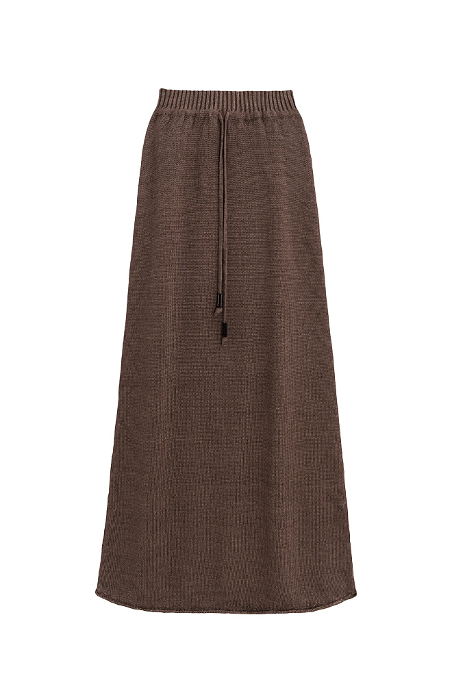 Трикотажная юбка изо льна