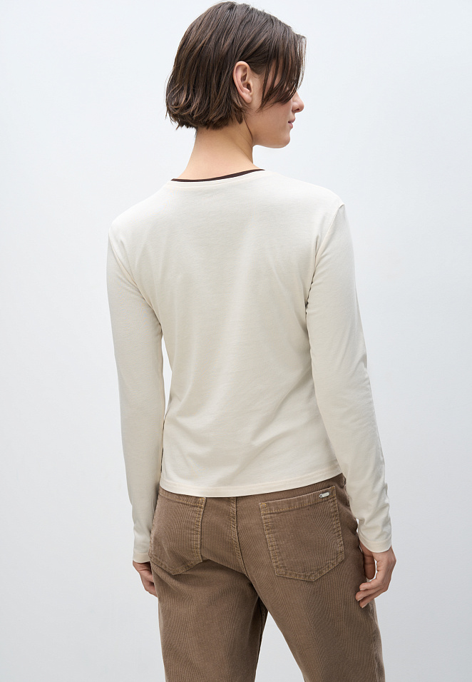 Базовый лонгслив из шерсти и хлопка