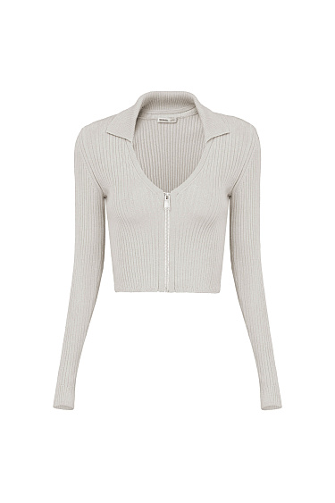 Укороченный кардиган на молнии