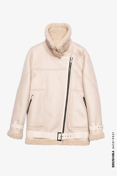 Куртка с косой застежкой на молнию