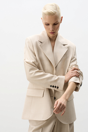 Однобортный жакет из шерсти