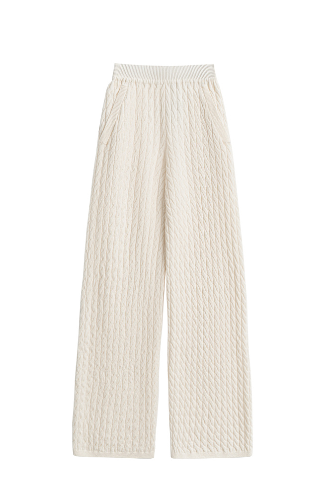 Брюки с косами из 100% шерсти мериноса экстрафайн 