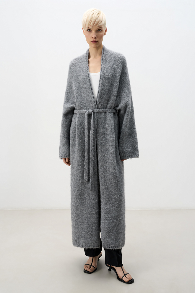 Длинный кардиган с добавлением мохера