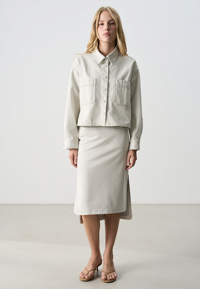 Асимметричная джинсовая юбка 