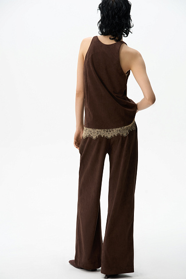 Брюки с отделкой под замшу