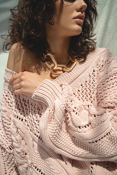 Ажурный джемпер из хлопка